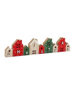 29cm Wooden Christmas Houses Standing Decoration XMR2135