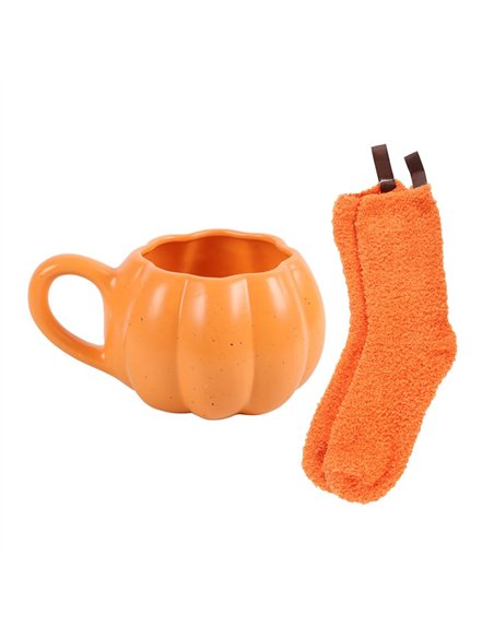 Pumpkin Shaped Mug and Socks Set AL_64024 - pic 140601 | FastDaddyshop