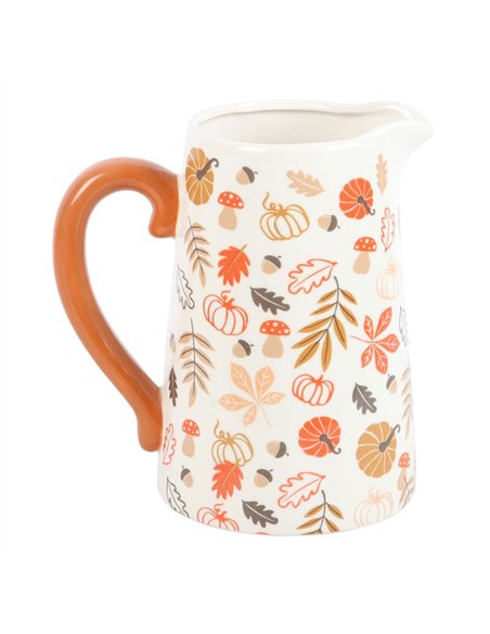 17cm Autumn Leaves and Pumpkins Ceramic Flower Jug AL_64324 - pic 140616 | FastDaddyshop