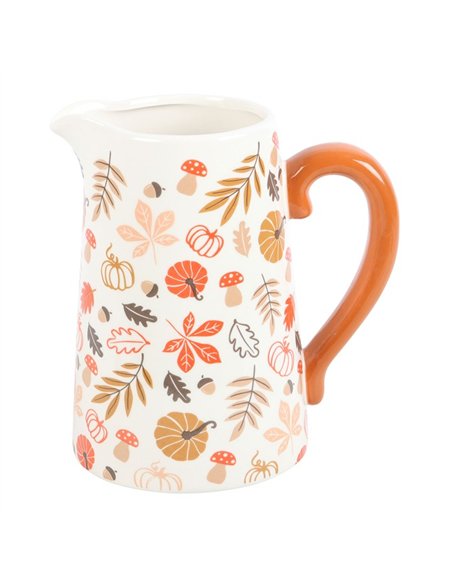 17cm Autumn Leaves and Pumpkins Ceramic Flower Jug AL_64324 - pic 140617 | FastDaddyshop