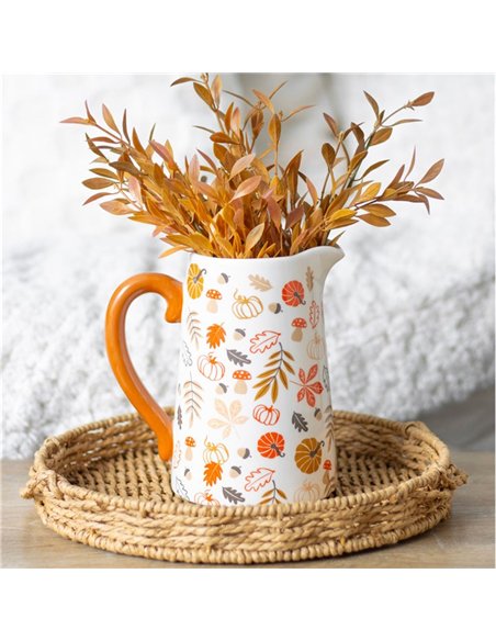 17cm Autumn Leaves and Pumpkins Ceramic Flower Jug AL_64324 - pic 140620 | FastDaddyshop