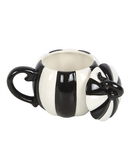 Black and White Striped Pumpkin Lidded Mug BJ_21726 - pic 140641 | FastDaddyshop