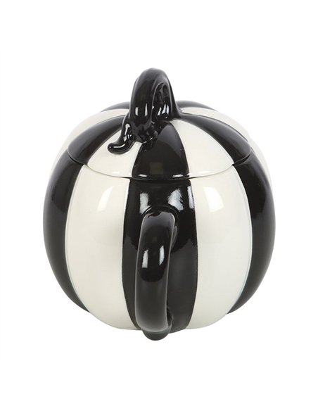 Black and White Striped Pumpkin Lidded Mug BJ_21726 - pic 140642 | FastDaddyshop