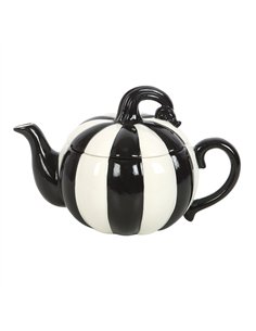 Black and White Striped Pumpkin Teapot BJ_21826