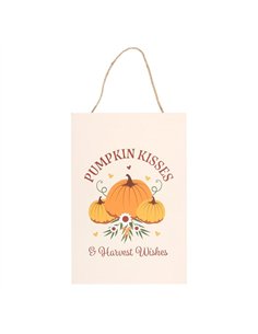 Pumpkin Kisses & Harvest Wishes Hanging Sign DY_78125