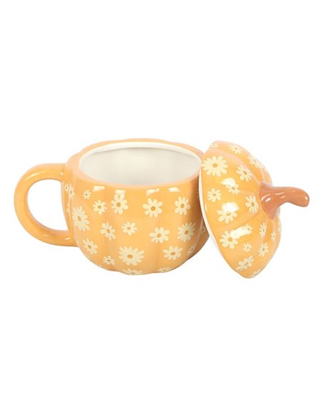 Groovy Floral Pumpkin Lidded Mug GR_73725 - pic 140698 | FastDaddyshop