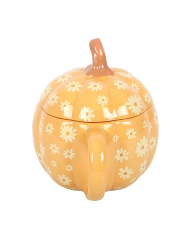 Groovy Floral Pumpkin Lidded Mug GR_73725