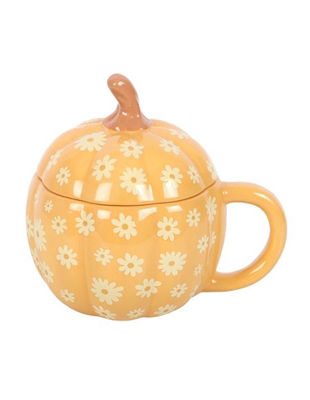 Groovy Floral Pumpkin Lidded Mug GR_73725 - pic 140700 | FastDaddyshop