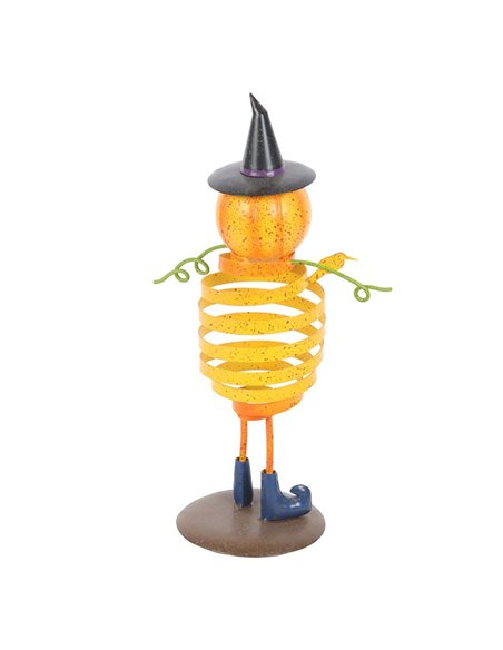 Orange Metal Pumpkin Man Ornament with Spring Body HA_46126 - pic 140713 | FastDaddyshop