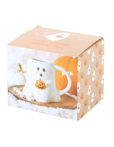 Ghost Shaped Mug with Pumpkin PB_60324