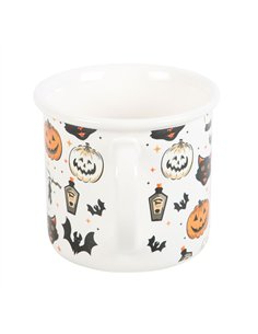 Spooky Cat and Pumpkin Print Mug PD_52924 2