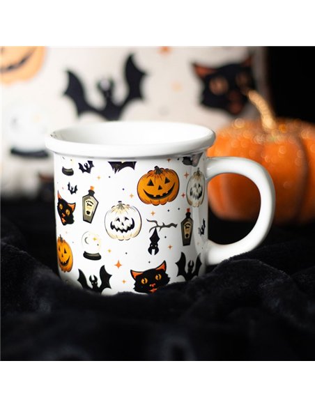 Spooky Cat and Pumpkin Print Mug PD_52924 - pic 140732 | FastDaddyshop