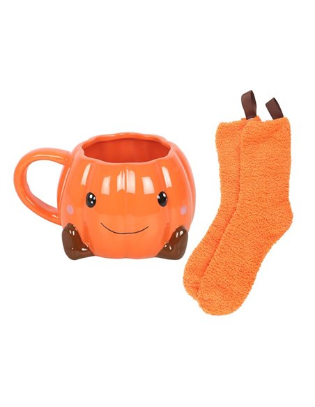 Cute Smiling Pumpkin Mug and Socks Set PK_22826 - pic 140759 | FastDaddyshop