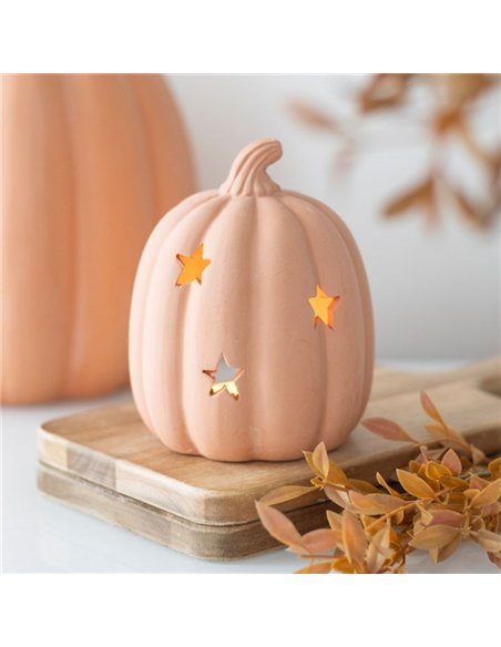9cm Terracotta Pumpkin Tealight Holder PU_60523 - pic 140785 | FastDaddyshop
