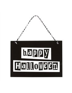 Black and White Happy Halloween Hanging Sign BJ_55824