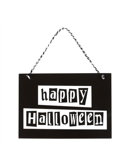 Black and White Happy Halloween Hanging Sign BJ_55824 - pic 140799 | FastDaddyshop