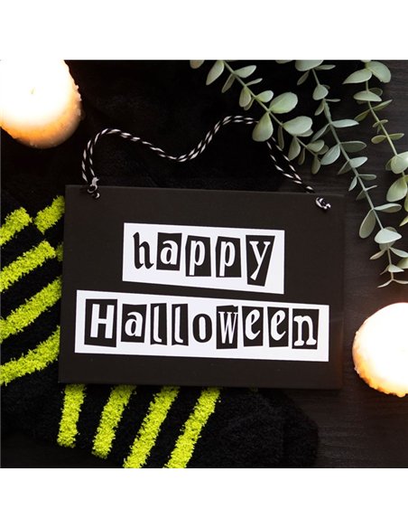 Black and White Happy Halloween Hanging Sign BJ_55824 - pic 140802 | FastDaddyshop