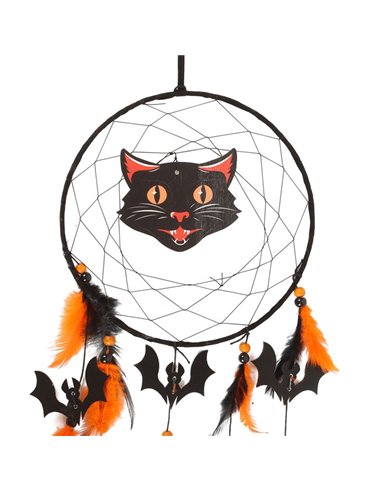 Black Cat Halloween Dreamcatcher PD_53424