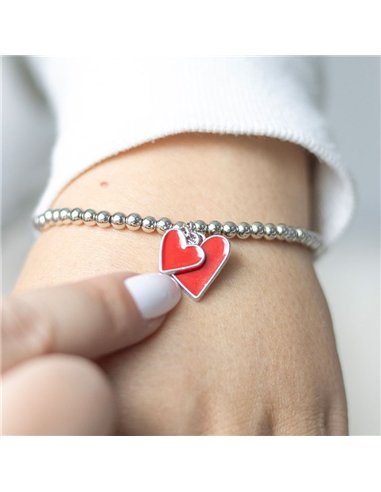 All You Need Is Love Beaded Heart Charm Bracelet HH_39825