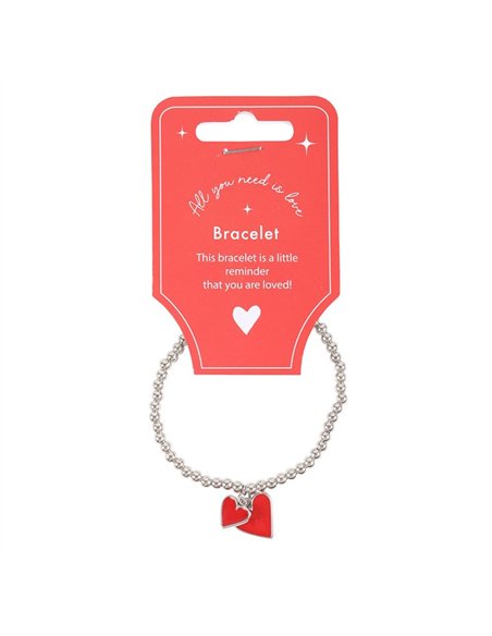 All You Need Is Love Beaded Heart Charm Bracelet HH_39825 - pic 140915 | FastDaddyshop