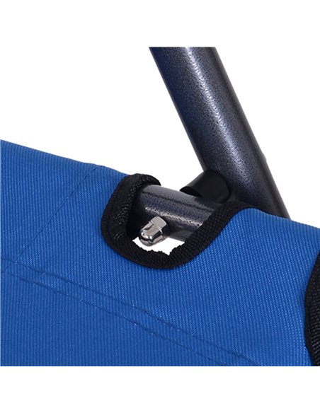 Outsunny 2 in 1 Sun Lounger Folding Reclining Chair Garden Outdoor Camping Adjustable Back with Pillow (Blue) - pic 14094 | FastDaddyshop