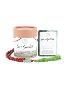 Love and Gratitude Rosewood & Green Aventurine Mallah Necklace MH_95823