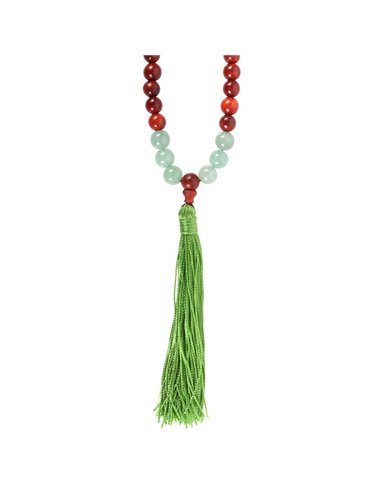 Love and Gratitude Rosewood & Green Aventurine Mallah Necklace MH_95823