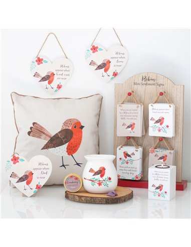 Loved Ones Winter Robin Hanging Heart Sign WR_35931