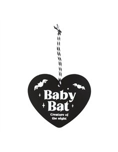 Baby Bat Hanging Heart Sign GM_00324