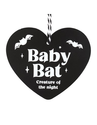 Baby Bat Hanging Heart Sign GM_00324