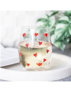 Heart Print Stemless Glass HH_39225 2