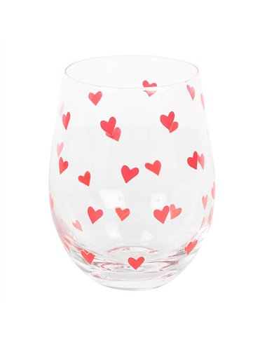 Heart Print Stemless Glass HH_39225