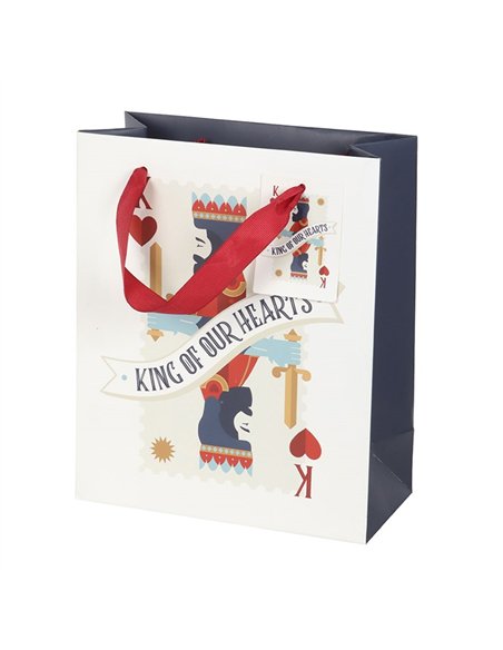23cm Medium King of Our Hearts Playing Card Gift Bag KD_82325 - pic 141065 | FastDaddyshop