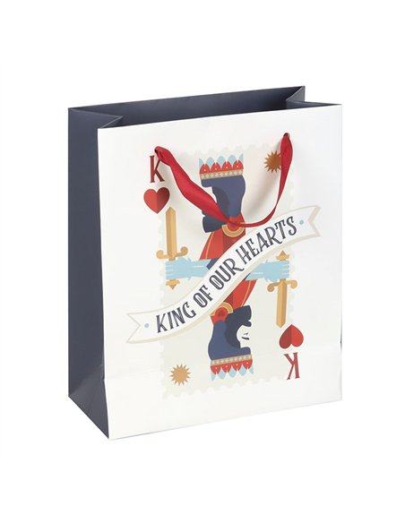 23cm Medium King of Our Hearts Playing Card Gift Bag KD_82325 - pic 141066 | FastDaddyshop