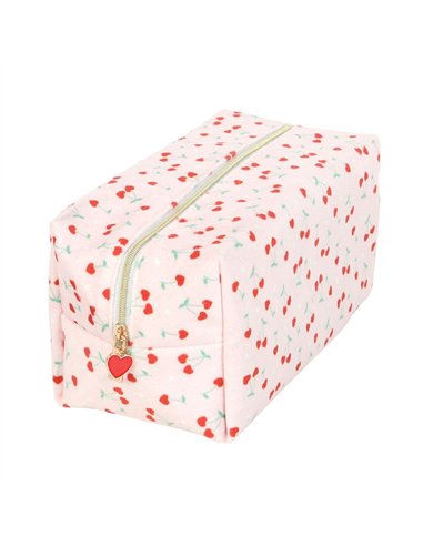 Heart Cherry Print Makeup Bag LS_33025