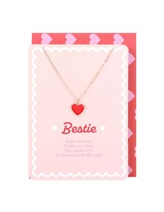 Bestie Enamel Heart Necklace Greeting Card LS_33125