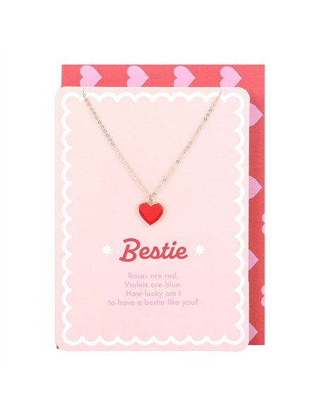 Bestie Enamel Heart Necklace Greeting Card LS_33125 - pic 141075 | FastDaddyshop