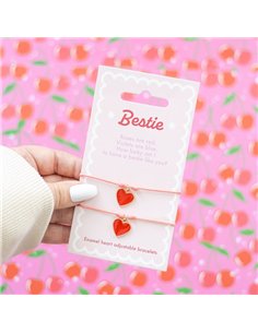 Pair of Besties Enamel Heart Charm Bracelets LS_33225 2
