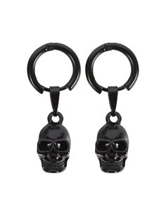 Black Stainless Steel Skull Earrings MT_23724 2