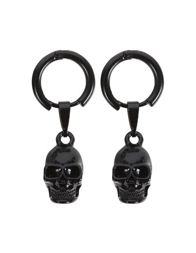 Black Stainless Steel Skull Earrings MT_23724