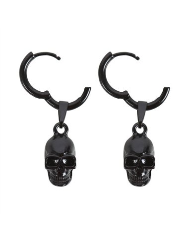 Black Stainless Steel Skull Earrings MT_23724