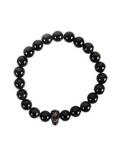Black Obsidian Skull Bracelet MT_23824 2