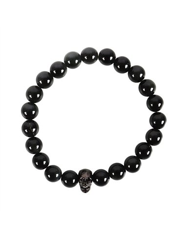 Black Obsidian Skull Bracelet MT_23824