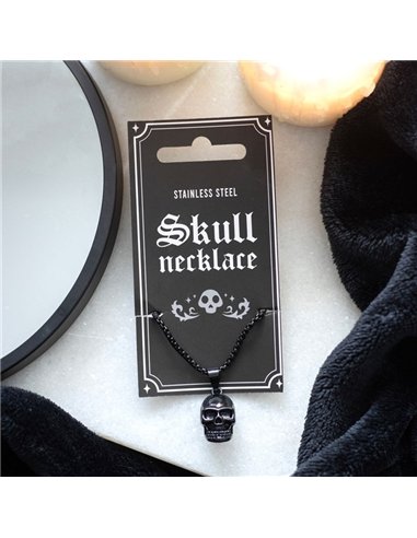 Black Stainless Steel Skull Necklace MT_23924