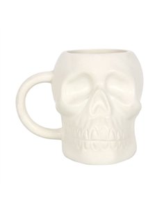 Matte White Skull Mug MT_74322