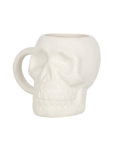 Matte White Skull Mug MT_74322