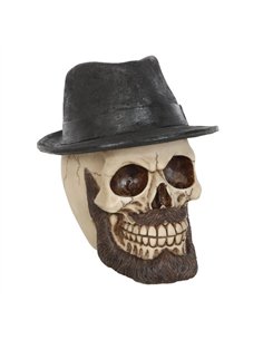 Skull Ornament with Trilby Hat SK_12824
