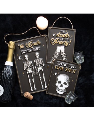 Til Death Do Us Party Champagne Hanging Metal Sign PT_20024