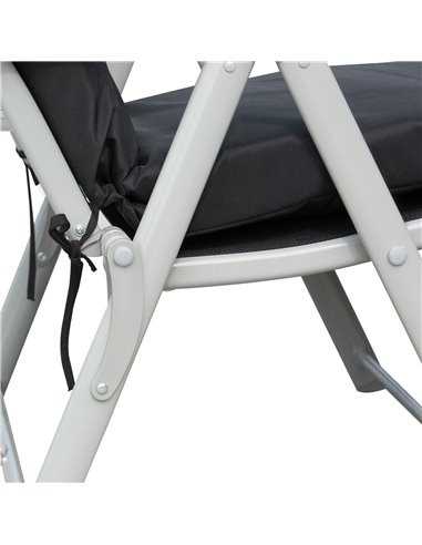 Outsunny Outdoor Patio Sun Lounger Garden Texteline Foldable Reclining Chair Pillow Adjustable Recliner with Cushion - Black