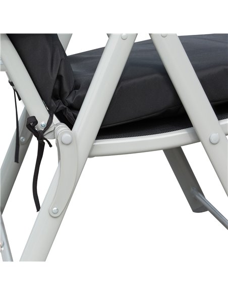 Outsunny Outdoor Patio Sun Lounger Garden Texteline Foldable Reclining Chair Pillow Adjustable Recliner with Cushion - Black - pic 14125 | FastDaddyshop